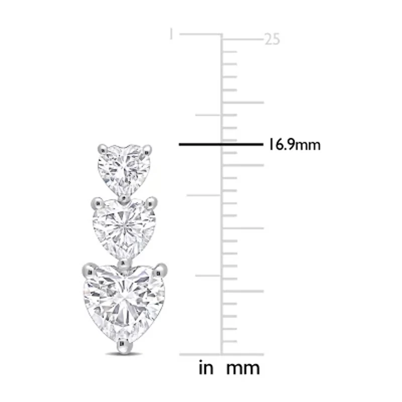 Womens 3 1/2 CT. T.W Lab Created White Moissanite Sterling Silver Drop Earrings