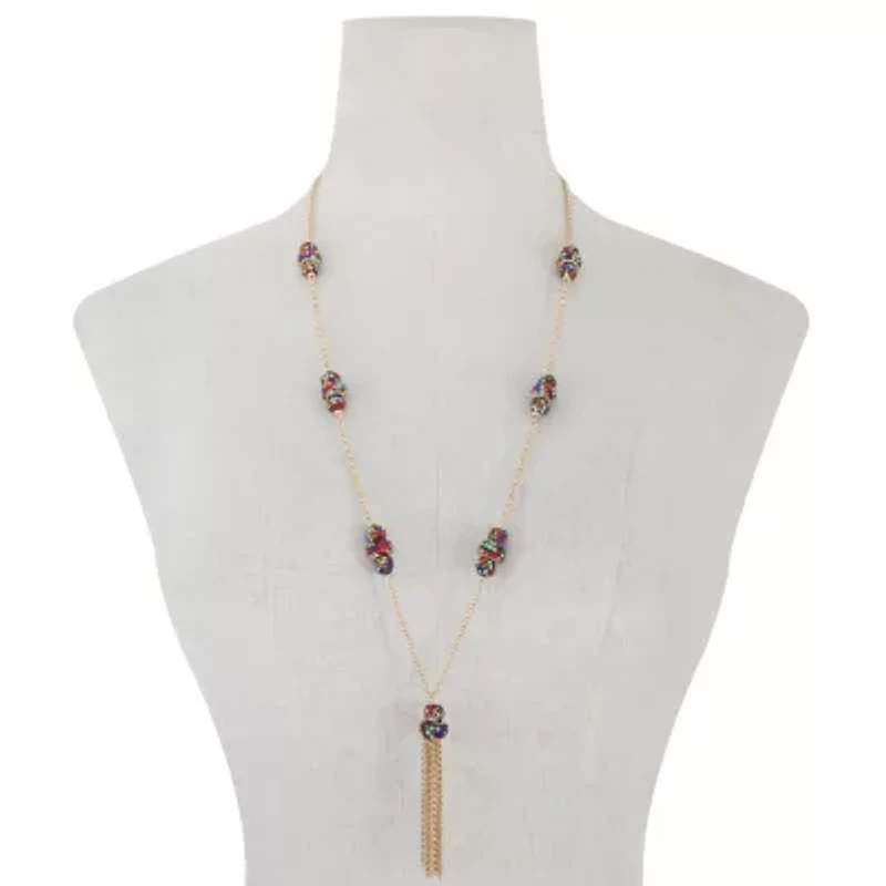 Monet Jewelry Womens Multi Color 31 Inch Pendant Necklace