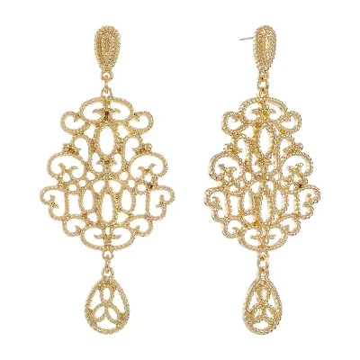 Monet Jewelry Gold Tone Womens Hypoallergenic Chandelier Earrings