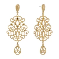 Monet Jewelry Gold Tone Womens Hypoallergenic Chandelier Earrings