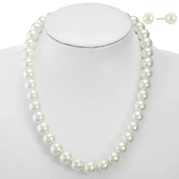 Monet Jewelry Timeless Collar Necklace And Stud Earring Womens Simulated Pearl 2-pc. Jewelry Set
