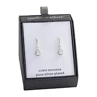 Sparkle Allure Womens Cubic Zirconia Pure Silver Over Brass Pear Drop Earrings