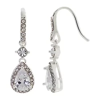 Sparkle Allure Womens Cubic Zirconia Pure Silver Over Brass Pear Drop Earrings