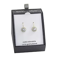 Sparkle Allure Womens Crystal 14K Gold Over Brass Round Drop Earrings