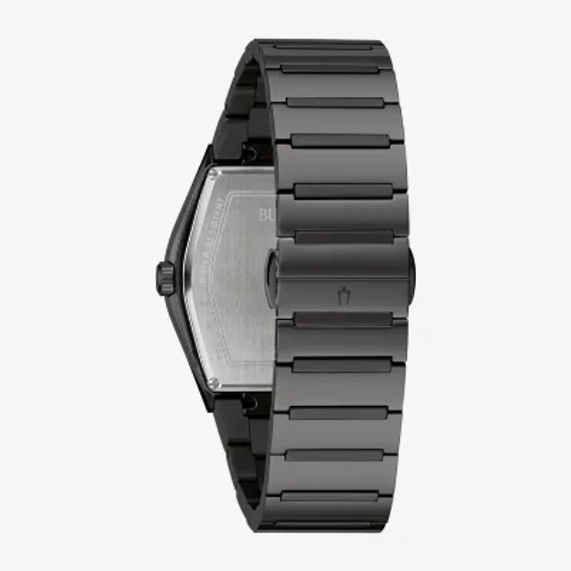 Bulova Modern Gemini Mens Diamond Accent Black Stainless Steel Bracelet Watch 98d177
