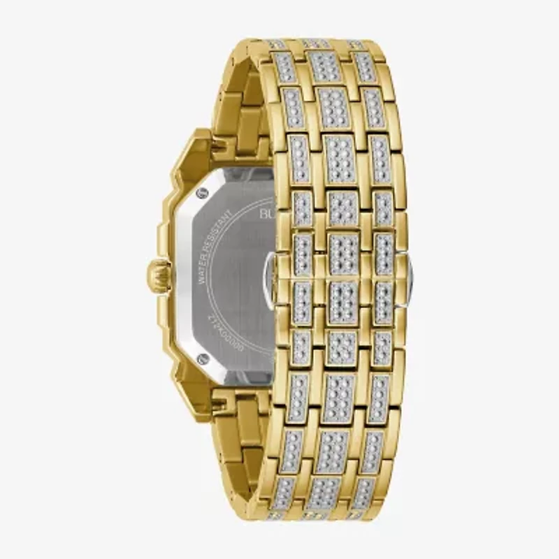 Bulova Crystal Octava Mens Crystal Accent Two Tone Stainless Steel Bracelet Watch 98a295