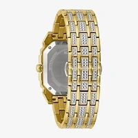Bulova Crystal Octava Mens Crystal Accent Two Tone Stainless Steel Bracelet Watch 98a295