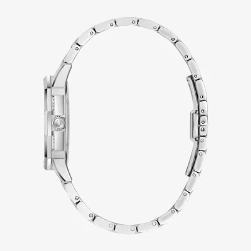 Bulova Crystal Octava Womens Crystal Accent Silver Tone Stainless Steel Bracelet Watch 96l305