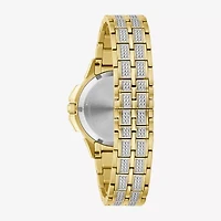 Bulova Crystal Octava Womens Crystal Accent Gold Tone Stainless Steel Bracelet Watch 98l302
