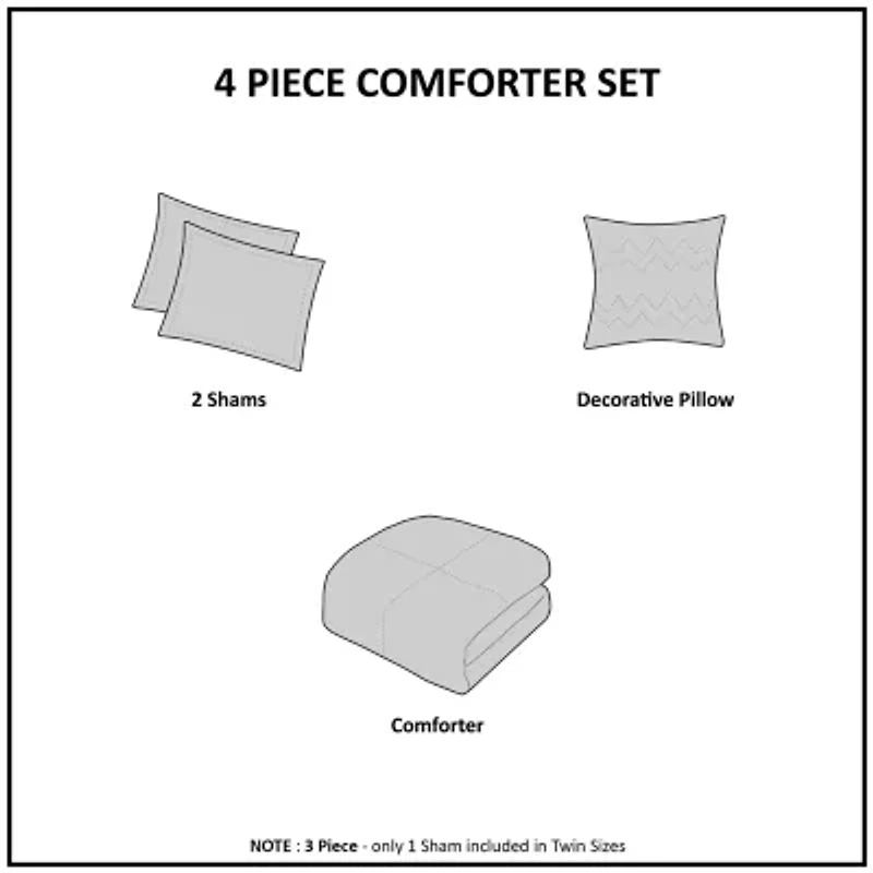 Madison Park Marselle 4-pc. Midweight Comforter Set
