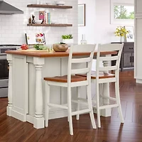 Homestyles Monarch Drop Leaf Wood-Top Kitchen Island Set