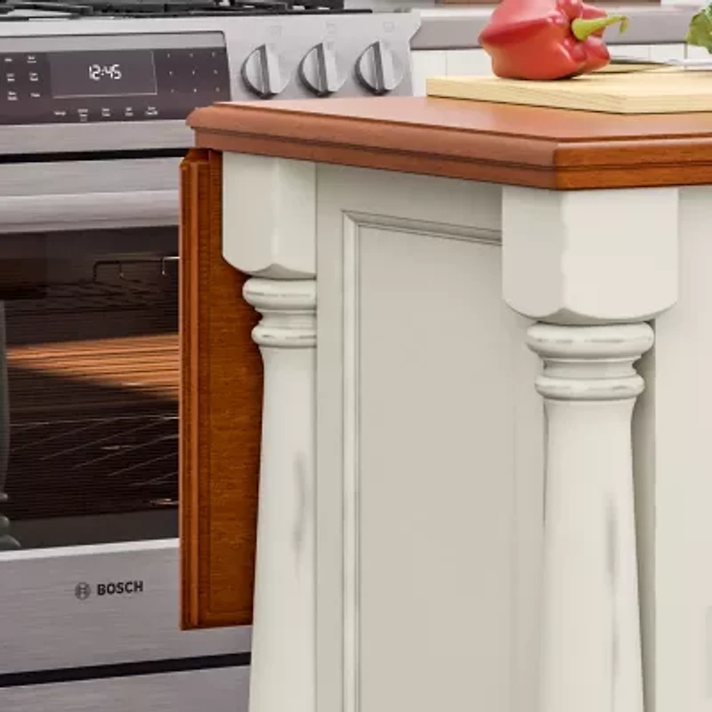 Homestyles Monarch Drop Leaf Wood-Top Kitchen Island Set