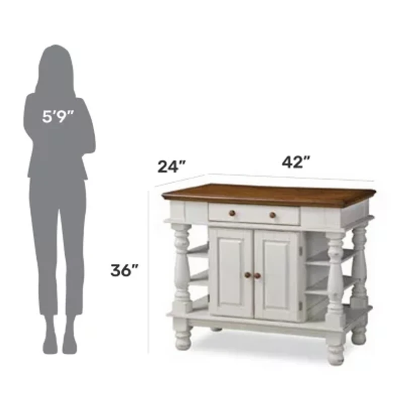 Homestyles Monarch Wood-Top Kitchen Island