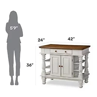 Homestyles Monarch Wood-Top Kitchen Island