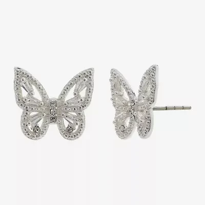 Sparkle Allure Crystal 11mm Butterfly Stud Earrings