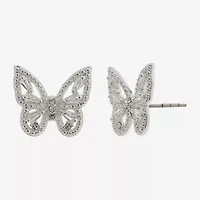 Sparkle Allure Crystal 11mm Butterfly Stud Earrings