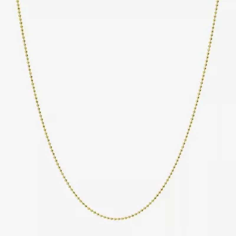 Silver Treasures Made In Italy Womens 14K Gold Over Silver 18 Inch Bead Chain Necklace