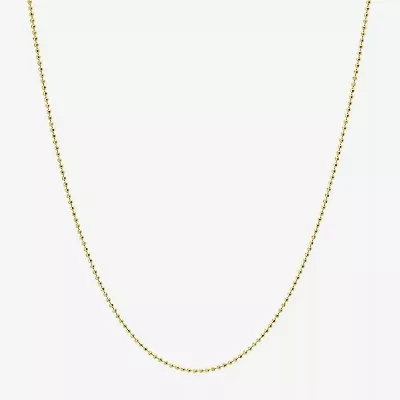 Silver Treasures Made In Italy Womens 14K Gold Over Silver 18 Inch Bead Chain Necklace