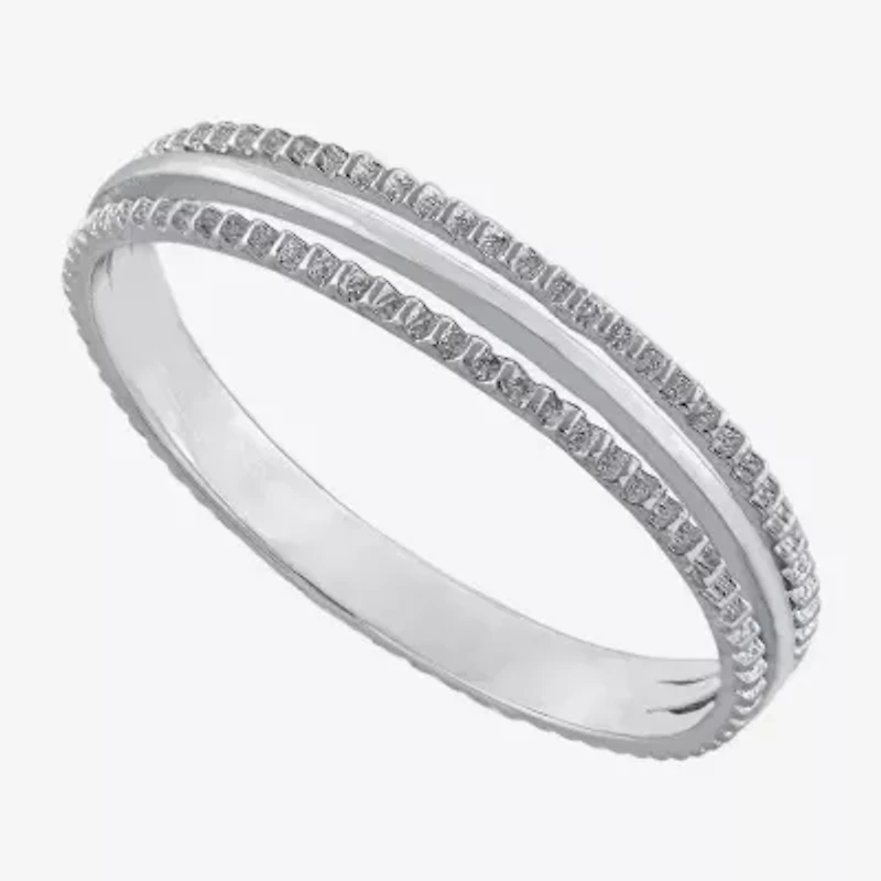 Silver Treasures Womens Sterling Silver Band