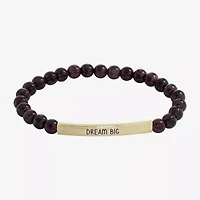 Sparkle Allure Empowerment Womens Red Garnet 14K Gold Over Brass Bar Beaded Bracelet