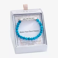 Sparkle Allure Empowerment Larimar Womens Blue Bar Beaded Bracelet