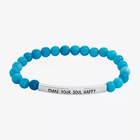 Sparkle Allure Empowerment Larimar Womens Blue Bar Beaded Bracelet