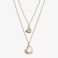 Sparkle Allure Womens Cubic Zirconia Heart 2-pc. Necklace Set