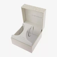 Sparkle Allure Womens Cubic Zirconia 36mm Hoop Earrings