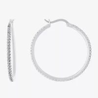 Sparkle Allure Womens Cubic Zirconia 36mm Hoop Earrings
