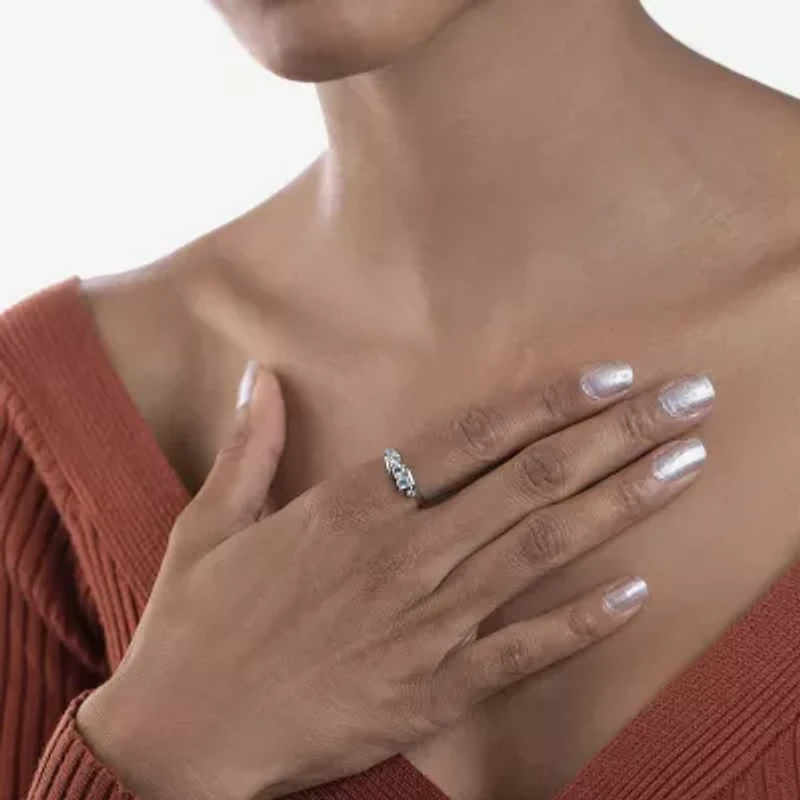 Silver Treasures Genuine Stone Sterling Band