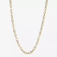 Womens 10K Gold 20 Inch Rolo Chain Necklace