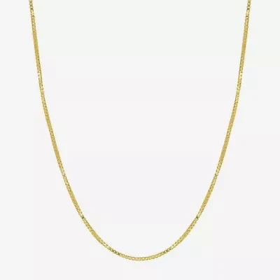Made in Italy Womens 18K Gold 20 Inch Box Chain Necklace