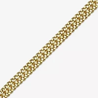 Womens 10K Gold Hollow 7.5 Inch Link Bracelet