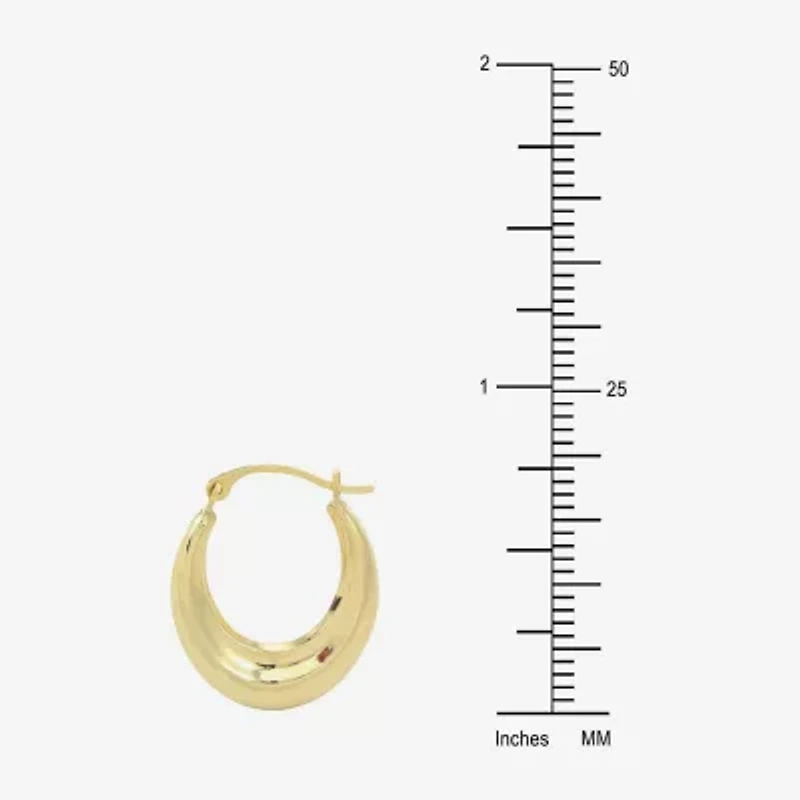 Womens 14K Gold 16.5mm Round Hoop Earrings