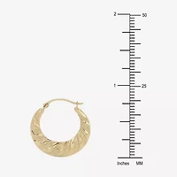 Croissant Womens 14K Gold 20mm Round Hoop Earrings