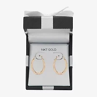 Womens 14K Gold 23mm Round Hoop Earrings