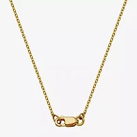 18K Gold Over Sterling Silver Marquise Cubic Zirconia Leaf 18" Necklace