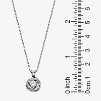 Womens 5/8 CT. T.W. Cubic Zirconia Platinum Over Silver Knot 18 Inch Pendant Necklace