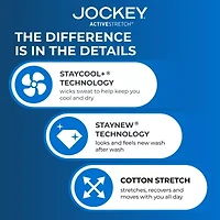 Jockey Active Stretch Mens 3 Pack Boxer Briefs 8797