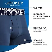 Jockey Active Stretch Mens 3 Pack Boxer Briefs 8797