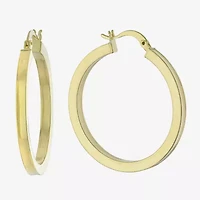Silver Reflections 24K Gold Over Brass Hoop Earrings