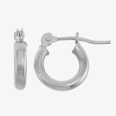 Womens 14K Gold 10mm Hoop Earrings