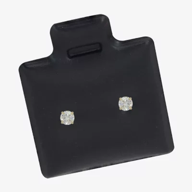 Cubic Zirconia 14K Gold 7mm Stud Earrings