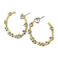 Bijoux Bar Delicates Gold Tone Womens Glass 25mm Circle Hoop Earrings