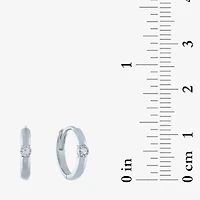 (G-H / I1-I2) Womens Diamond Accent Lab Grown White 10K Gold 11mm Hoop Earrings