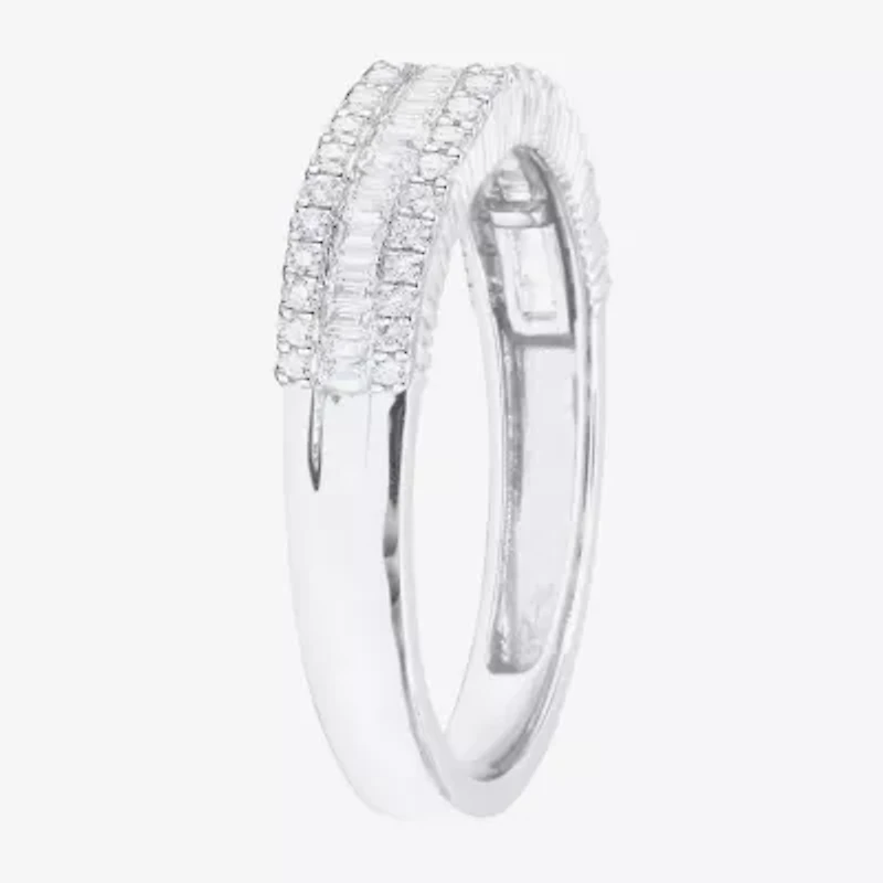 (G-H / Vs2-Si1) Womens 1/2 CT. T.W. Lab Grown White Diamond 10K Gold Anniversary Band