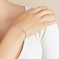 Athra Sterling Silver 7 Inch Solid Bismark Chain Bracelet