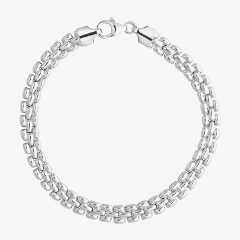 Athra Sterling Silver 7.5 Inch Hollow Panther Chain Bracelet