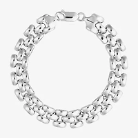 Athra Sterling Silver 7.5 Inch Hollow Panther Chain Bracelet