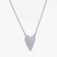 Diamond Addiction (G-H / Si2-I1) Womens 1/6 CT. T.W. Lab Grown White Diamond Sterling Silver Heart 16 Inch Pendant Necklace
